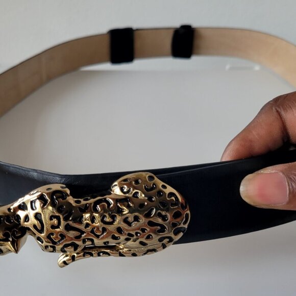 CHICO'S Black & Gold Leopard Stone Women's Belt (Size: S/M) - Picture 10 of 11